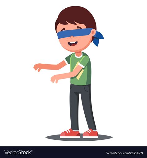 Boy With His Eyes Blindfolded Royalty Free Vector Image