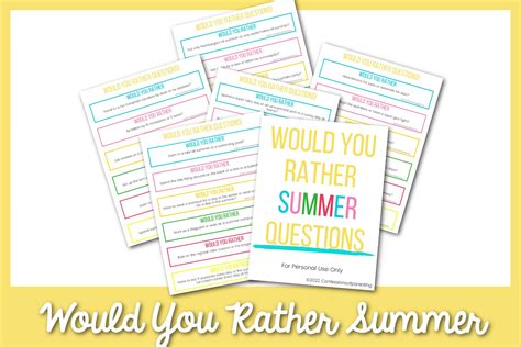 The 100 Best Would You Rather Summer Questions Confessions Of