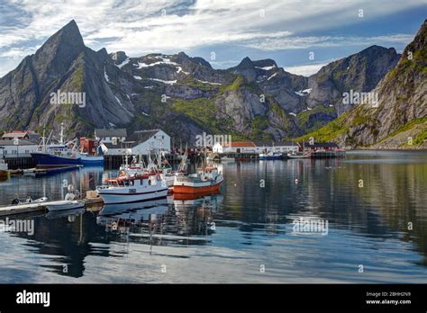 The Fishing Port Of Reine In The Lofoten Islands Norway Stock Photo