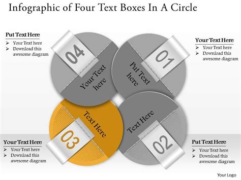 0314 Business Ppt Diagram Infographic Of Four Text Boxes In A Circle