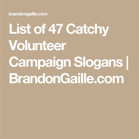 List Of 75 Catchy Volunteer Campaign Slogans Campaign Slogans