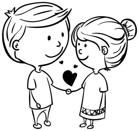 Couple In Love Black And White Clipart Free Download Transparent