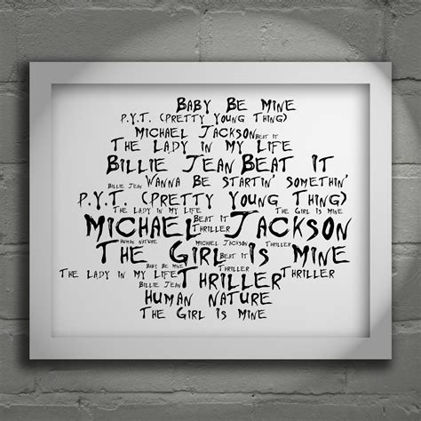 Michael Jackson Thriller Limited Edition Typography Lyrics