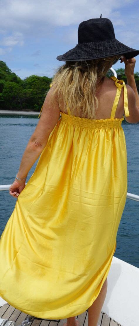 Yellow Beach Dress Everyday Fashion Flowy Summer Dress Womans