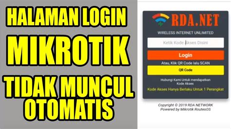 Halaman Login Mikrotik Tidak Muncul