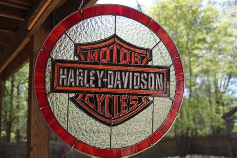 Harley Davidson Stained Glass Piece