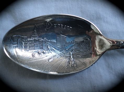 Antique Sterling Detroit Souvenir Spoon Belly ~ Photo By Shirley