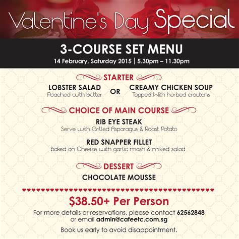 Heres Our Valentines Day Dinner Set Menu Looking For A Venue To