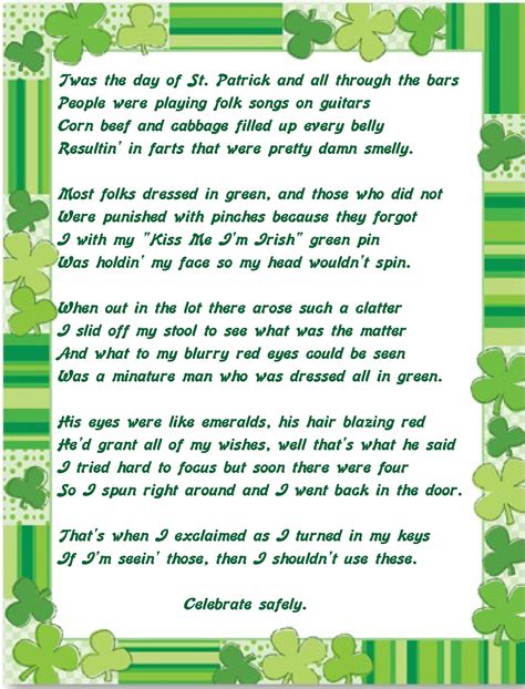 A St Patrick S Day Poem Corn Beef And Cabbage Different Holidays Folk Dresses Folk Song