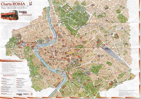 Viajes Callejero Plano Y Mapa Turístico Del Centro De Roma Mapa