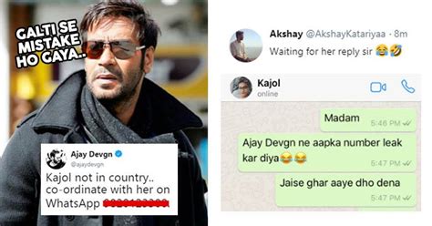 Ajay Devgn Shared Kajols Whatsapp Number Twitter Trolled Him Badly
