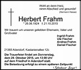 Traueranzeigen von Herbert Frahm | Trauer-Lüneburg.de