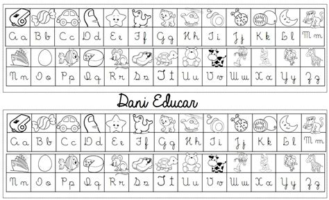 Tabela De Letras Cursivas