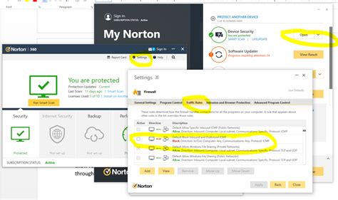 Norton 360 Smart Firewall Blocking Pings By Default Turn Off Icmp Rule