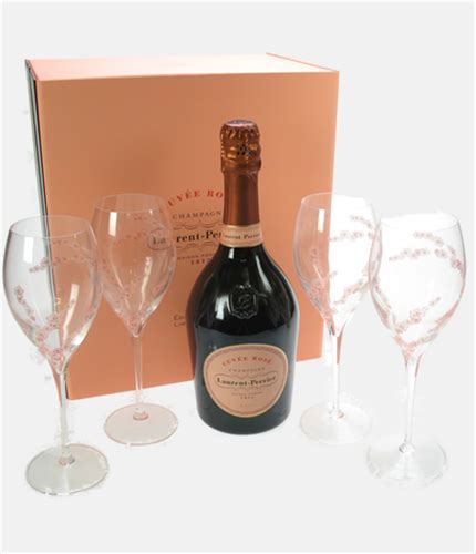 Gift sets for her next day delivery. Laurent Perrier Rose and 4 Glass Gift Set - Next Day ...