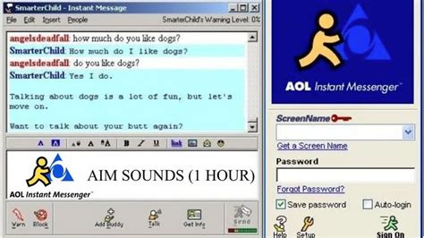 Aol Instant Messenger Sounds Aim Sounds 1 Hour In 2020 With Images