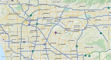 Map Of Whittier California System Map