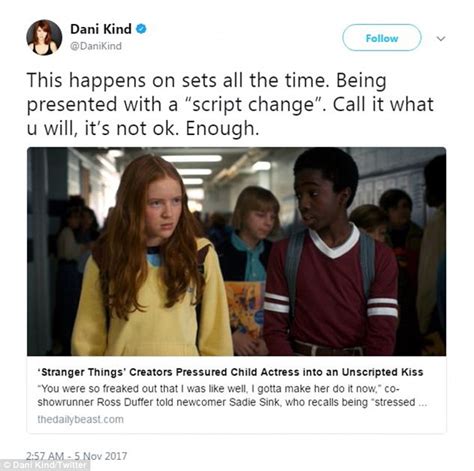 Sadie Sink Stressed Out By Unscripted Stranger Things Kiss Daily Mail Online