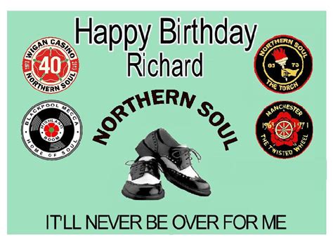 Northern Soul Personalised Birthday Card And Envelope Green Etsy