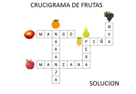 Crucigrama De Frutas Divertido Orientacion Andujar Fruta Divertida