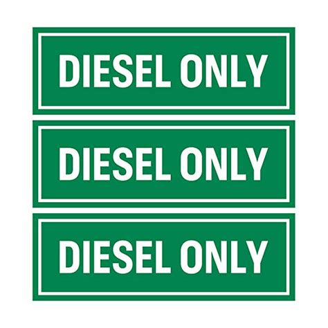 Diesel Only Sticker Sign Pack Of 3 Adhesive Fuel Decal For Trucks