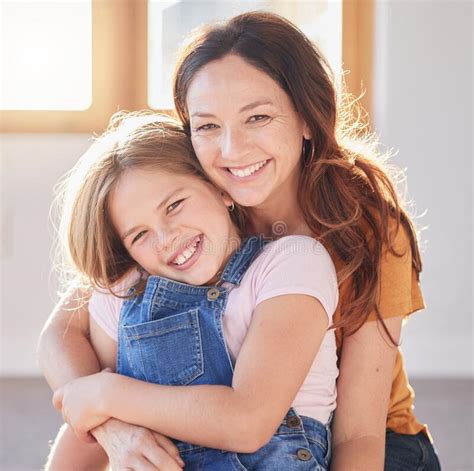 Mother Love And Hug Girl For Portrait Of Support Trust And Relax