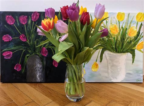 Sold Tulip Mania N2 Original Oil Painting On 3d Canvas Etsy