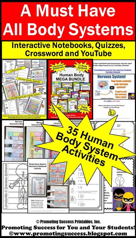 Human Body Systems Bundle 5th Grade Science Interactive Notebooks Task