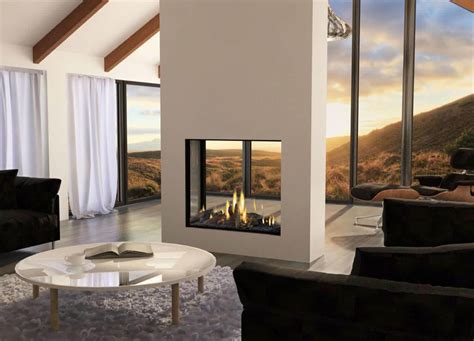 Mode Tall Gas Fireplace Double Sided For Stoke Est Living Design
