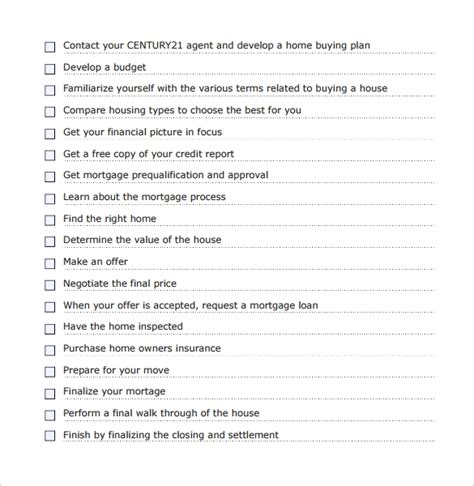 New Home Buyers Checklist