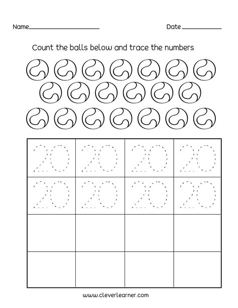 Numbers To 20 Worksheet Escolagersonalvesgui