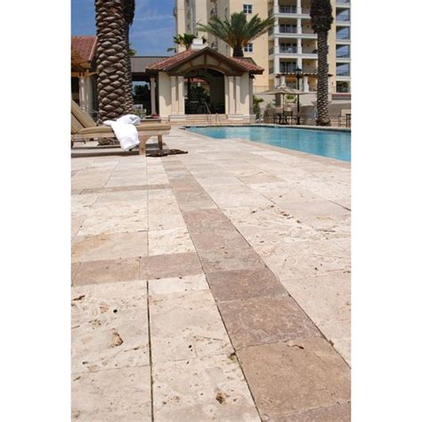 Tuscany Beige 16x16 Honed Unfilled Tumbled Paver Patio
