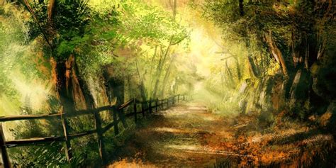 Fantasy Landscape Forest Path Beautiful Forest