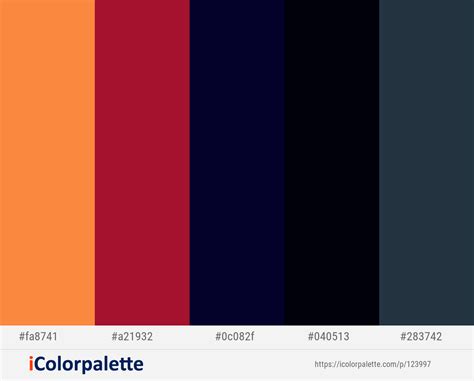 Crusta - Tamarillo - Violet - Black Pearl - Ebony Clay Color scheme | iColorpalette | Burgundy ...