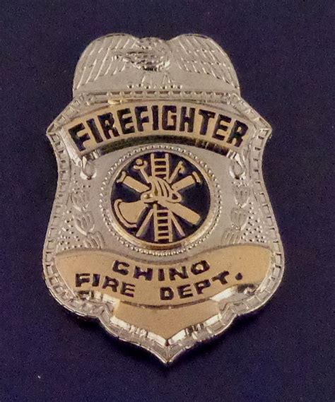 Chino Fire Dept Firefighter Mini Badge Lapel Pin