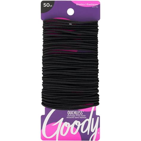 Goody Goody Ouchless Elastics Black Hair Ties 2mm Hair Elastics 50