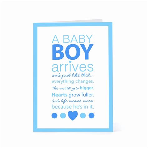 New Baby Boy Birth Baby Boy Card Welcome