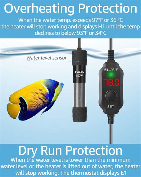 Buy Kulife Fumak Adjustable Aquarium Heater 25w50w100w150w200w