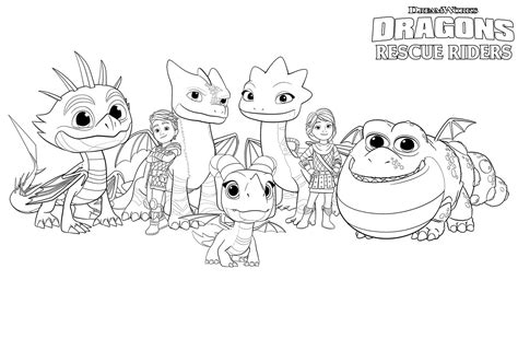 Dragons Rescue Riders To Color Coloring Page Free Printable Coloring