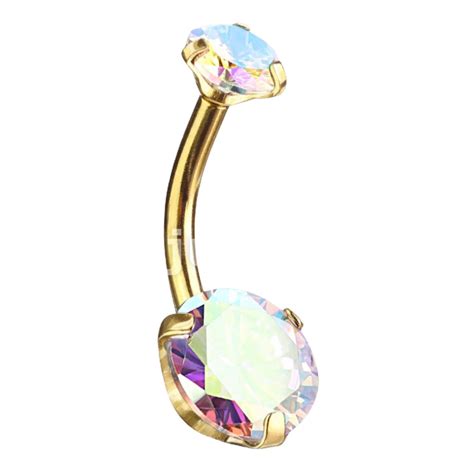 Professional Piercing Jewelry For Rainbow Crystal Navel Etsy