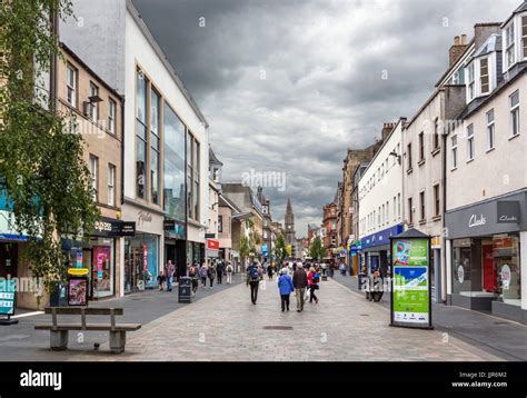 Shops On The High Street In The Town Centre Perth Scotland Uk Stock