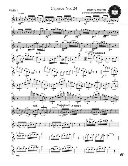 Paganini Caprice No 24 For String Quartet Sheet Music Pdf Download