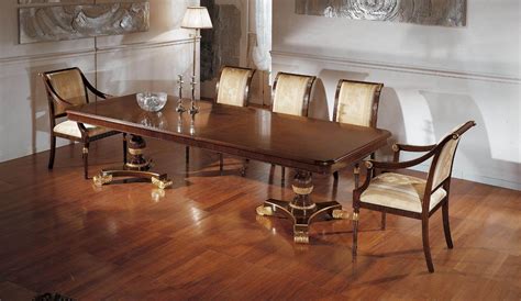 FG1238 Italian Walnut and Gold Formal Dining Table