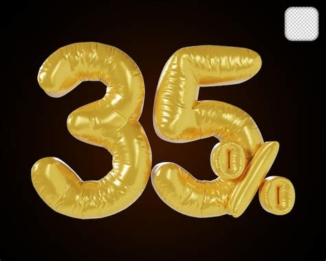 Premium Psd 35 Percent Number Gold Luxury 3d Illustration