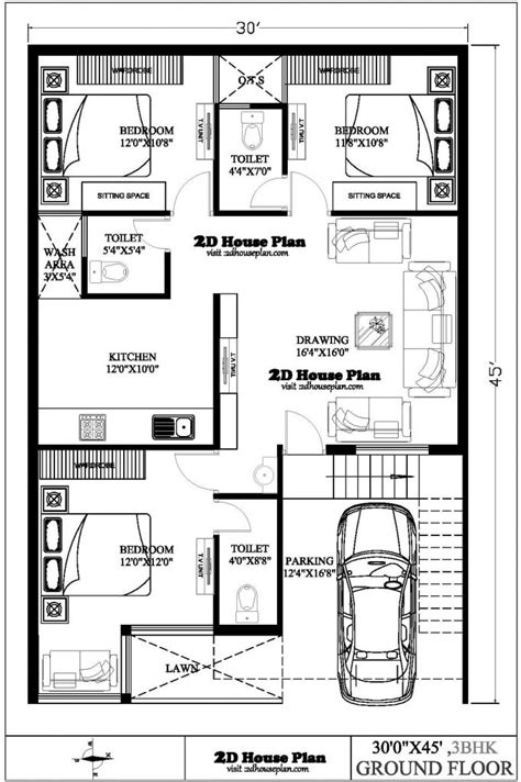 Low Budget Modern 3 Bedroom House Design 2d House Plan