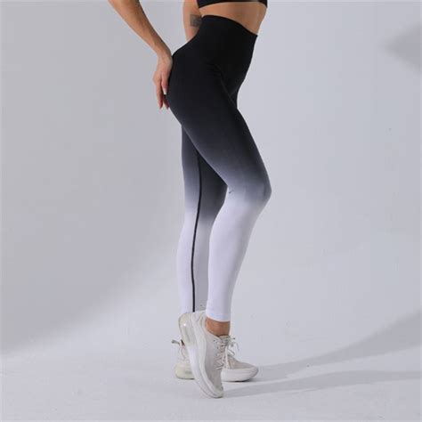 china women fitness sportswear gym full length leggings gradient color yoga pants customised