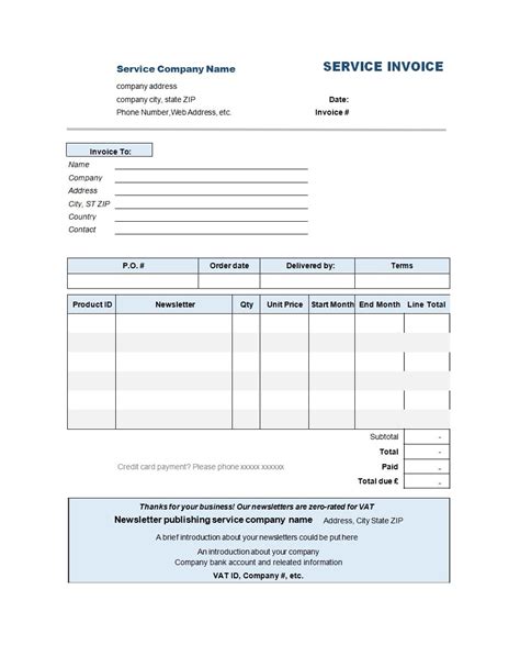Download Service Invoice Template Free Word Background Invoice