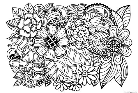 Printable Adult Doodle Coloring Pages