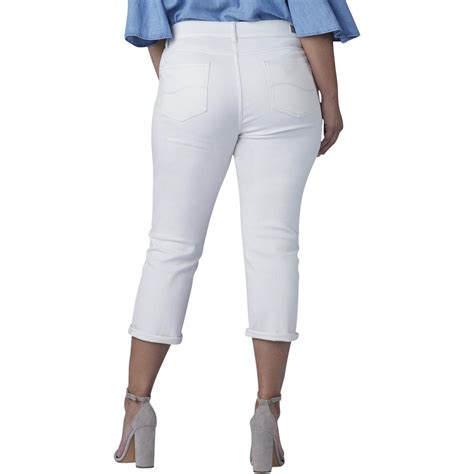 Lee Womens Ivory Regular Fit Mid Rise Flex Capri Jeans Plus 18w Bhfo