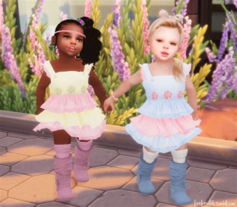 Littletodds The Sims 4 Toddler Lookbookdress By Kadilenia Sims 4